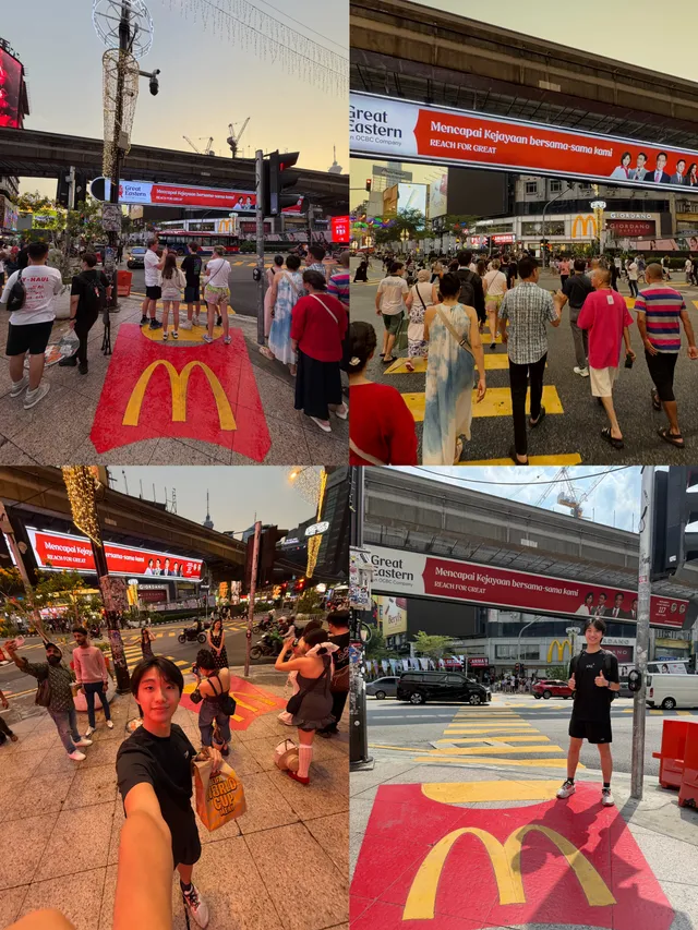 The Bukit Bintang crossing with McDonald's golden arches painted on the road